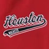 Houston Rockets Script Tail Wool & Leather Red and Black Varsity Jacket 5
