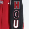 Houston Rockets Script Tail Wool & Leather Red and Black Varsity Jacket 6