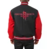 Houston Rockets Two Tone Wool Varsity Black and Red Jacket 1