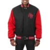 Houston Rockets Two Tone Wool Varsity Black and Red Jacket