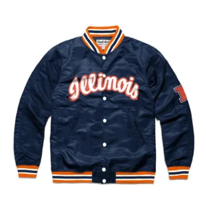 Illinois Script College Bomber Varsity Jacket