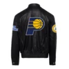 Indiana Pacers Jeff Hamilton Full Black Leather Jacket 1