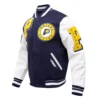 Indiana Pacers Mashup Navy Blue Wool and Leather Varsity Jacket 1