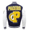 Indiana Pacers Mashup Navy Blue Wool and Leather Varsity Jacket 3