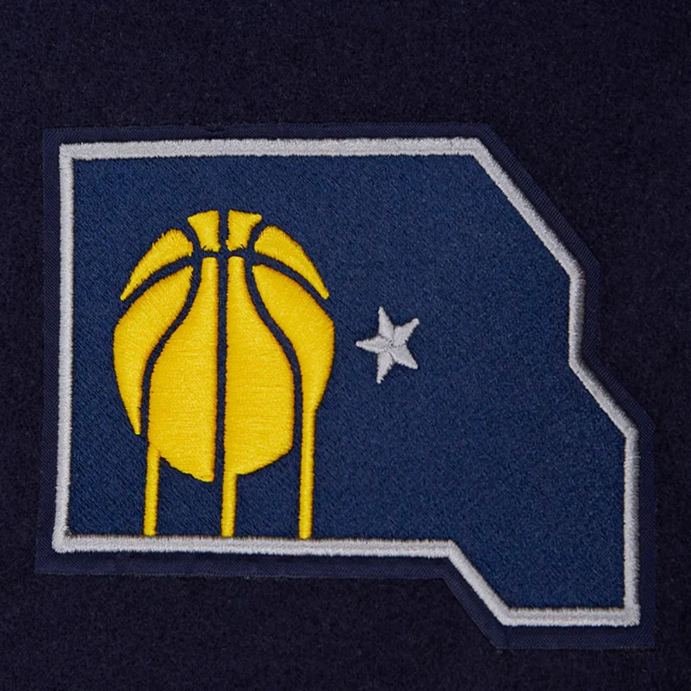 Indiana Pacers Mashup Navy Blue Wool and Leather Varsity Jacket 6