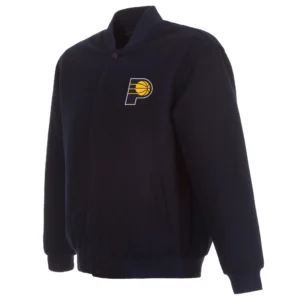 Indiana Pacers One Color Navy Blue Players Varsity Jacket