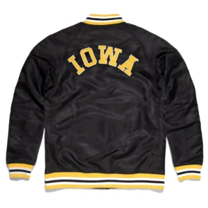 Iowa Hawkeyes Logo Black Varsity Jacket 1
