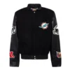 Jeff Hamilton Miami Dolphins Black Varsity Jacket