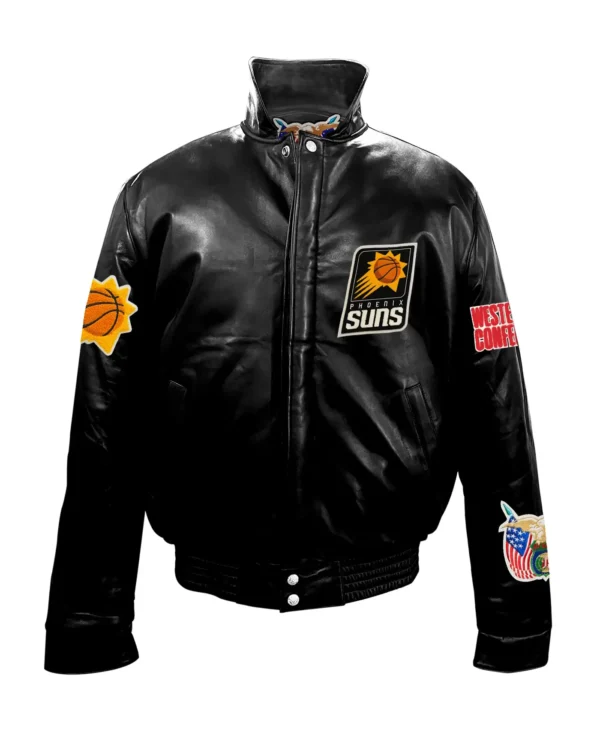 Jeff Hamilton Phoenix Suns Logo Full Black Leather Jacket