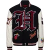 Jeff Hamilton X Old English Miami Heat Varsity Black Jacket