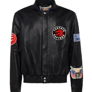 Jeffhamilton X Toronto Raptors Black Leather Jacket 2