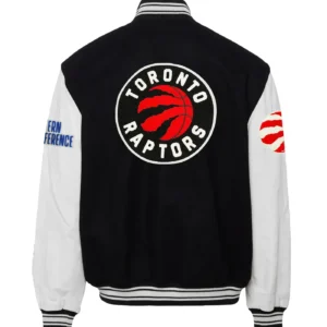 Jeffhamilton X Toronto Raptors Black Wool and Leather Jacket 1