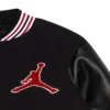 Jordan Womens Black Wool and Leather Varsity Jacket 4