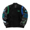 Jordan x Aleali May Black Wool and Leather Varsity Jacket 2