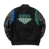 Jordan x Aleali May Black Wool and Leather Varsity Jacket 3