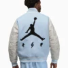 Jordan x J Balvin White and Blue Varsity Jacket 1