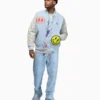 Jordan x J Balvin White and Blue Varsity Jacket 7