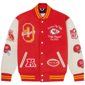 Kansas City Chiefs OVO Wool and Leather Varsity Jacket