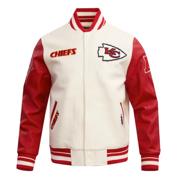 Kansas City Chiefs Retro Classic WhiteRed Varsity Jacket 2