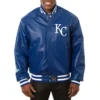 Kansas City Royals Blue Full Leather Varsity Jacket