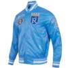 Kansas City Royals Men’s Retro Classic Rib Knitted Satin Varsity Jacket 1