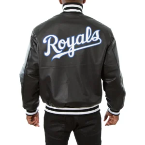 Kansas City Royals Real Full Leather Varsity Jacket – Black 1