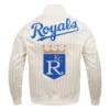 Kansas City Royals Retro Classic Cooperstown Pinstripe Full-Snap Satin Varsity Jacket 1