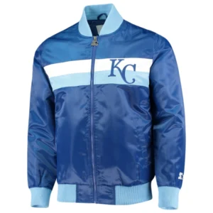 Kansas City Royals The Ambassador Blue Satin Varsity Jacket