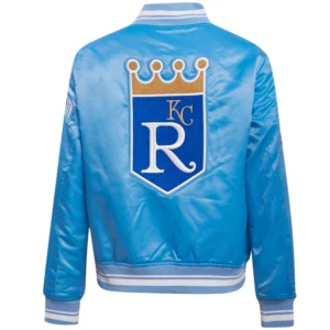 Kansas City Royals Women’s Retro Classic Full-Snap Satin Varsity Jacket 2