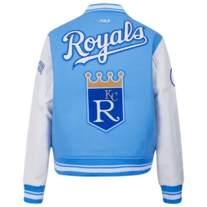 Kansas City Royals Women’s Retro Classic Wool & Leather Varsity Jacket 1