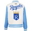 Kansas City Royals Women’s Retro Classic Wool & Leather Varsity Jacket 1