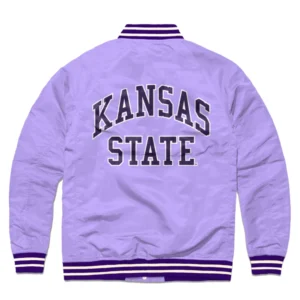 Kansas State Lavender Logo Varsity Jacket 1