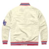 Kansas State Wildcats Bomber Font Varsity Jacket Cream 1