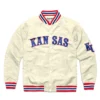 Kansas State Wildcats Bomber Font Varsity Jacket Cream
