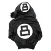 Kid's 8 Ball Vintage Faux Fur Trim Hood Black Leather Jacket