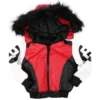 Kid's 8 Ball Vintage Faux Fur Trim Hood Red Wool Jacket