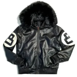 Kids Robert Phillipe 8 Ball Black Fur Hooded Jacket