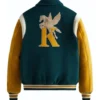 Kith Coaches Green and Yellow Varsity Jacket 1