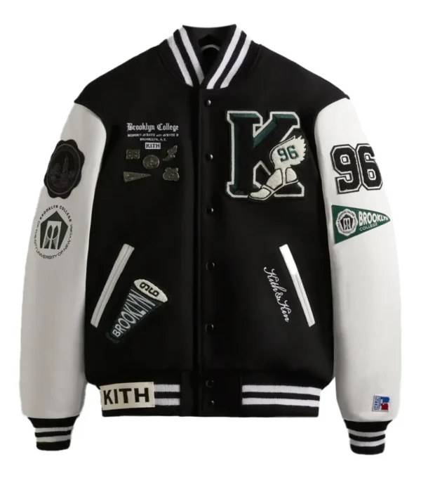Kith Golden Bear Black and White Varsity Jacket