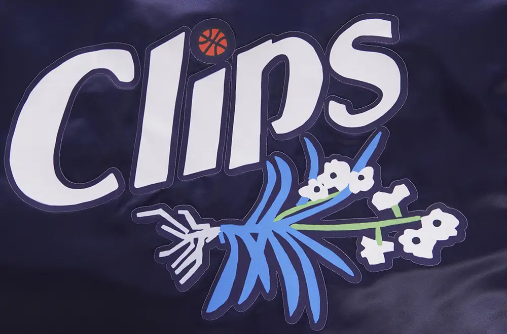 LA Clippers 202324 City Edition Navy Blue Varsity Jacket 1