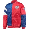 LA Clippers Leader Blue and Red Varsity Jacket