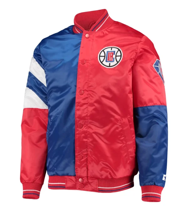 LA Clippers Leader Blue and Red Varsity Jacket