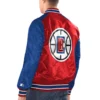 LA Clippers Renegade Satin Varsity RedBlue Jacket 1