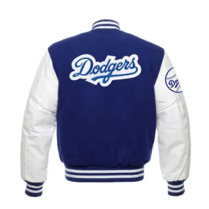 LA Dodgers Blue and White Letterman Varsity Jacket 1