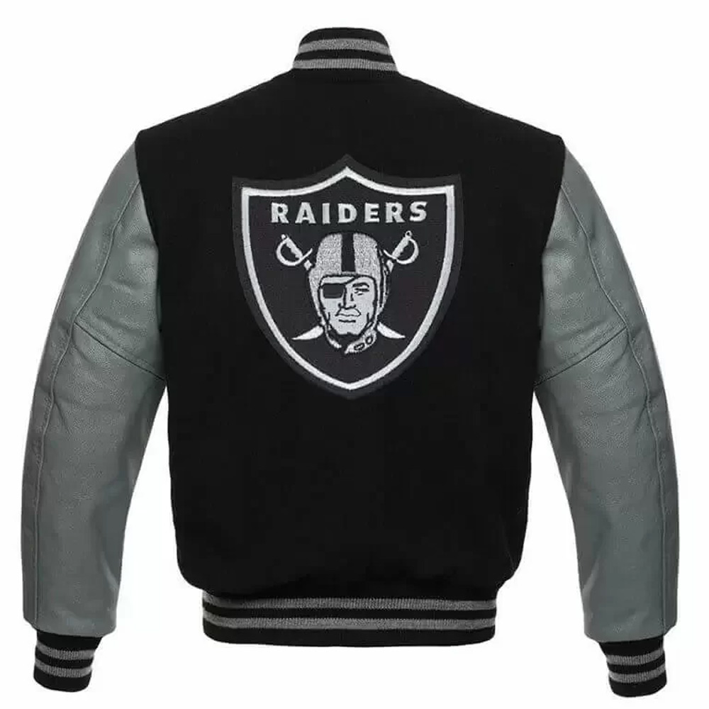 Las Vegas Raiders Letterman Black Varsity Jacket 1