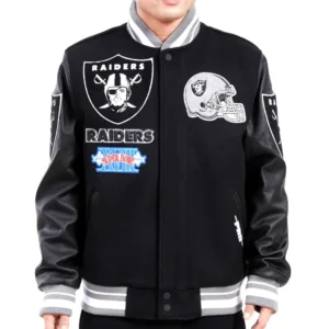 Las Vegas Raiders Mashup Wool Varsity Jacket