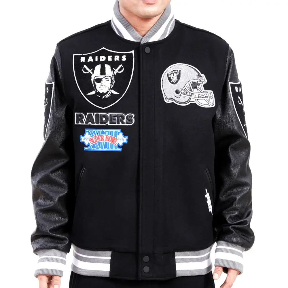 Las Vegas Raiders Mashup Wool Varsity Jacket