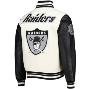 Las Vegas Raiders Retro Classic Wool and Faux Leather Jacket 1