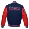 Los Angeles Angels Letterman Full-Snap Wool & Leather Varsity Jacket 1