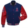 Los Angeles Angels Letterman Full-Snap Wool & Leather Varsity Jacket